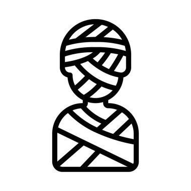 Mumya yassı simgesi, vektör illüstrasyonu 