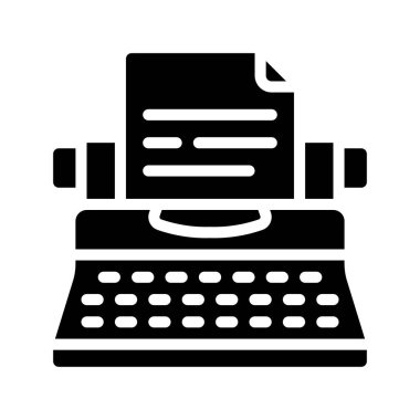 Daktilo düz vektör illüstrasyon tasarımı