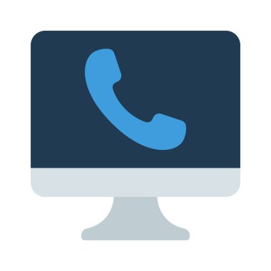 Telefon Çağrısı Bilgisayar simgesi, vektör illüstrasyonu 