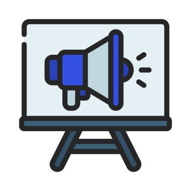 Pazarlama Eğitimi Web simgesi vektör illüstrasyonu