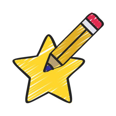 Review Star simgesi, vektör illüstrasyonunu yaz