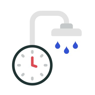 Duş Zamanlayıcısı web simgesi vektör çizimi