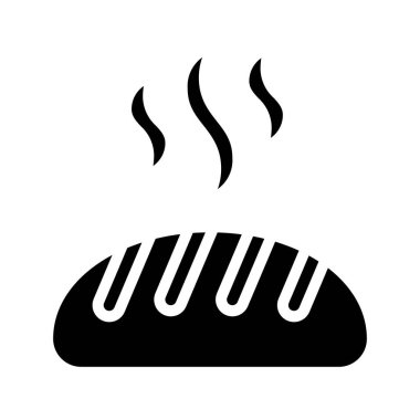 yemek, ekmek simgesi, düz stil