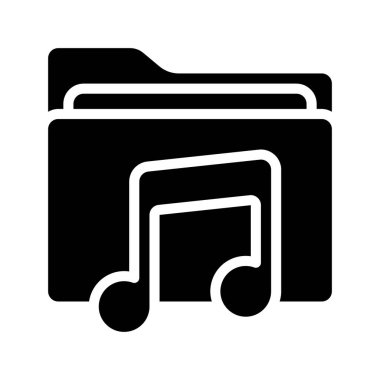 Müzik Dizini simgesi, vektör illüstrasyonu 