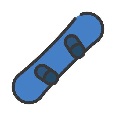 Snowboard düz biçim simgesi, vektör tasarımı