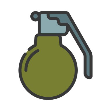 Yuvarlak El Bombası ağ ikonu vektör illüstrasyonu