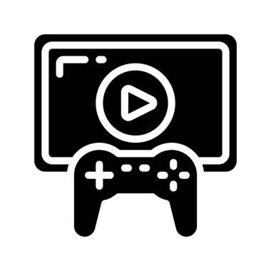 Oyun Video Web simgesi vektör illüstrasyonu
