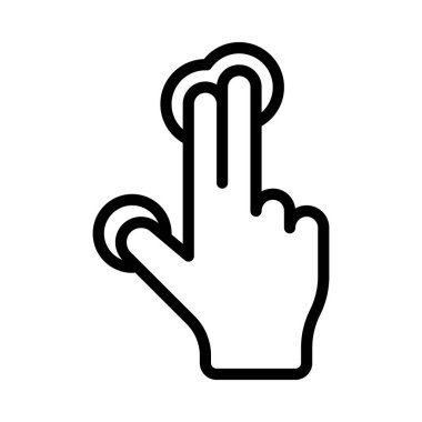 İki Parmak ve Başparmak Tap Web ikonu vektör çizimi 