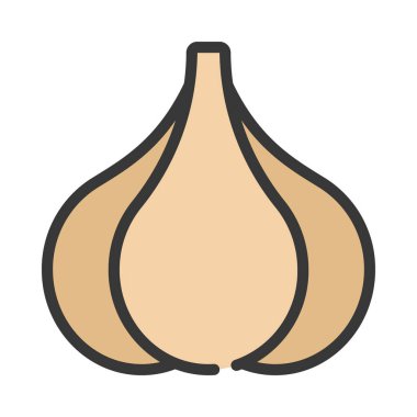 karikatür karalama sarımsak, vektör çizimi           