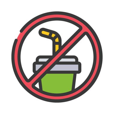 Çöp Simgesi Yok Basit Vektör İllüstrasyonu