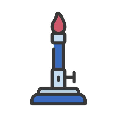 Bunsen Burner web simgesi vektör illüstrasyonu