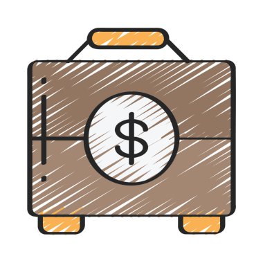 Mali Evrak Çantası Web simgesi vektör illüstrasyonu