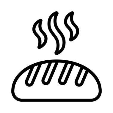 yemek, ekmek simgesi, düz stil