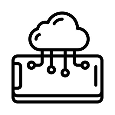 Mobil Bulut Hesaplama Web simgesi vektör çizimi