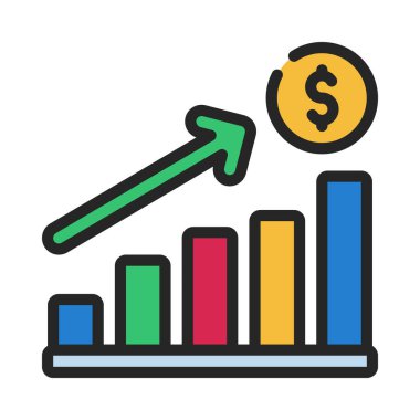  Finansal Büyüme web simgesi vektör illüstrasyonu