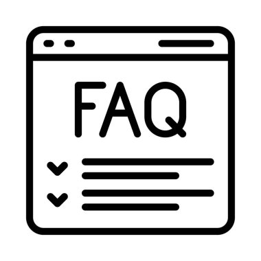 FAQ Web Sitesi Web Sayfası vektör illüstrasyonu