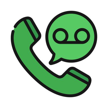 Telefon Sesli Posta Web simgesi vektör illüstrasyonu