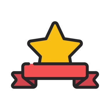 Yıldız Banner web simgesi vektör illüstrasyonu