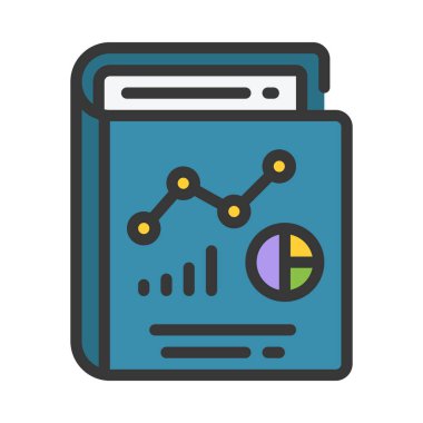 Analiz Kitabı simgesi, vektör illüstrasyonu