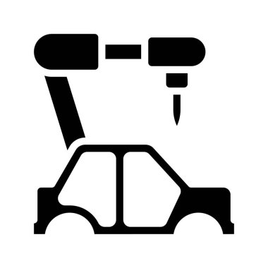 Araba Üretimi Kol düz simgesi, vektör illüstrasyonu 