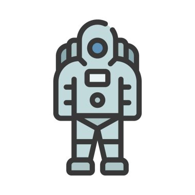 Uzay Giysisi Simgesi Basit Vektör İllüstrasyonu