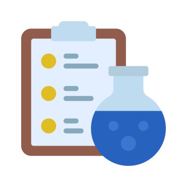 Test Raporu web simgesi düz tasarım, vektör illüstrasyonu