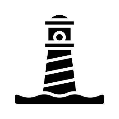 deniz feneri vektör simgesi, illüstrasyon 