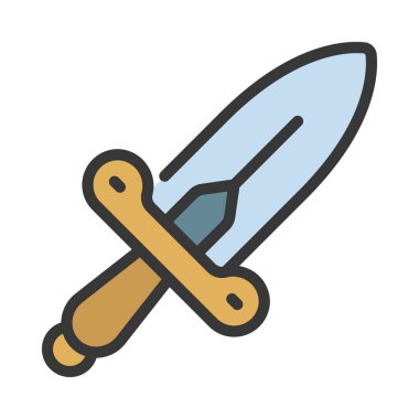  Hançer simgesi vektör çizimi tasarımı