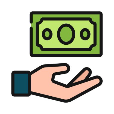 Para simgesi, vektör illüstrasyonu basit tasarım