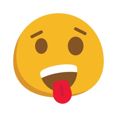 Diliyle düz vektör simgesi oluşturan aptal ifade.             