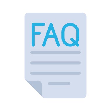 SSS Belge simgesi, vektör illüstrasyonu 