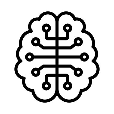 Beyin simgesi, vektör illüstrasyonu basit tasarım