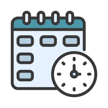 Zaman Zamanlama simgesi, vektör illüstrasyonu 