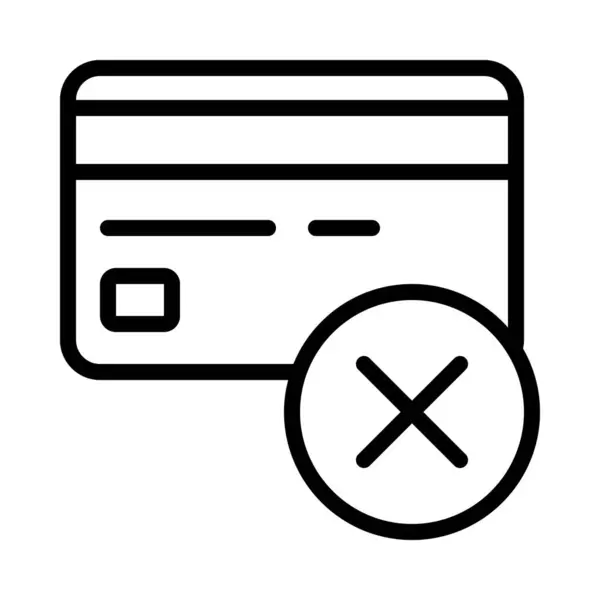 Declined Card Payment Web Icon Vector Illustration — Stock Vector