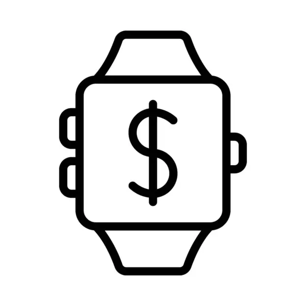 Smart Watch Money Icon Vector Illustration — Stock Vector