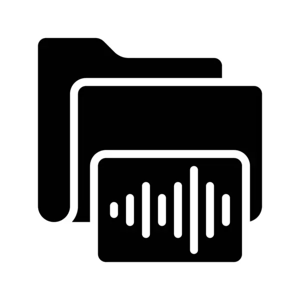 Sound Wave Folder Icon Vector Illustration — Stock Vector