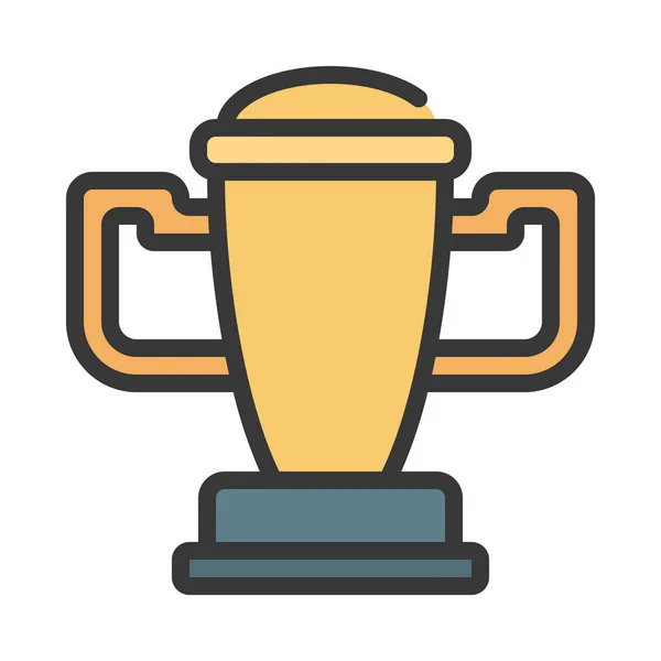 Trofee Cup Award Geïsoleerde Pictogram Vector Illustratie Ontwerp — Stockvector