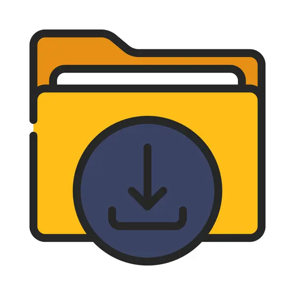 Downloads Folder Icon Vector Illustration — Stock Vector
