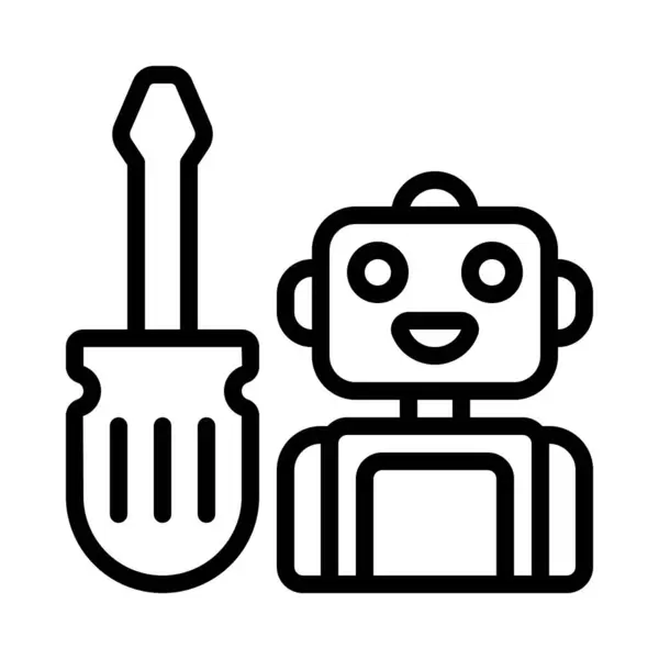 Robot Reparación Icono Web Vector Ilustración — Vector de stock