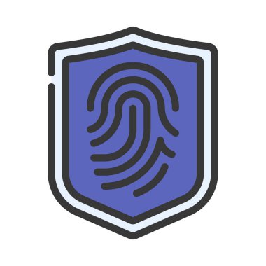 Başparmak Yazdırma Kalkanı basit simgesi, vektör illüstrasyonu