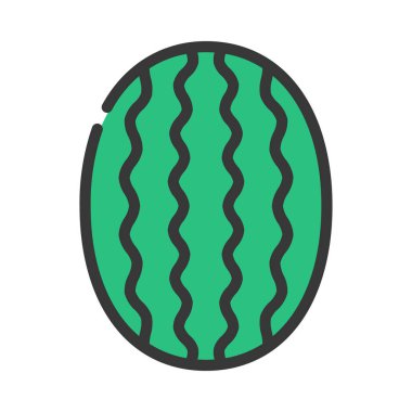 Karpuz meyve ikonu, illüstrasyon