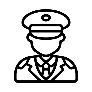 Yüksek Rütbeli Subay Web simgesi vektör illüstrasyonu 