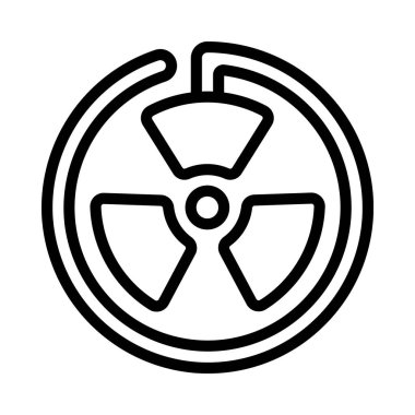 Nükleer Uyarı işareti vektör simgesi beyaz arkaplanda izole edildi