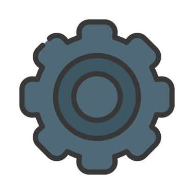 Beyaz arkaplan üzerine çarklı vektör simgesi ayarı  