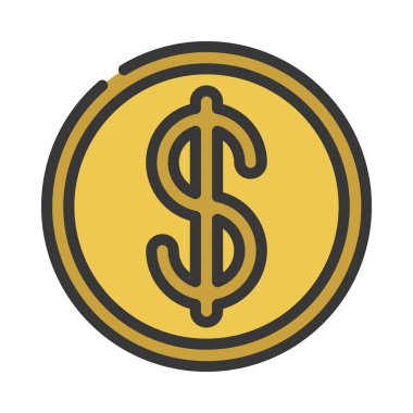 Amerikan Para Birimi Düz Vektör simgesi
