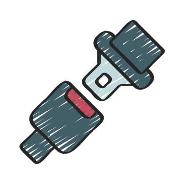 Koltuk Kemeri web simgesi vektör illüstrasyonu