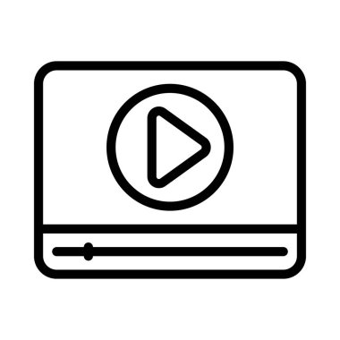 Video oynatıcı ikon vektör illüstrasyonu