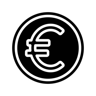 Euro Para ikonu. vektör düz illüstrasyon.      