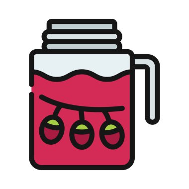 Goji Berry Meyve Suyu Web vektör illüstrasyonuName 