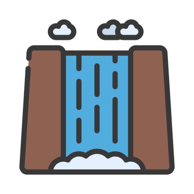 Baraj web simgesi vektör illüstrasyonu 